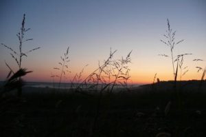 Schilderen Zonsondergang blauw rood avondzon